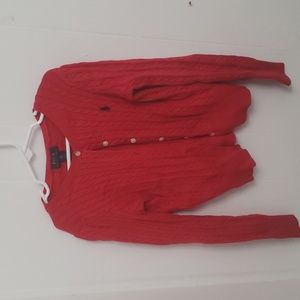 Red 6x polo cardigan girls